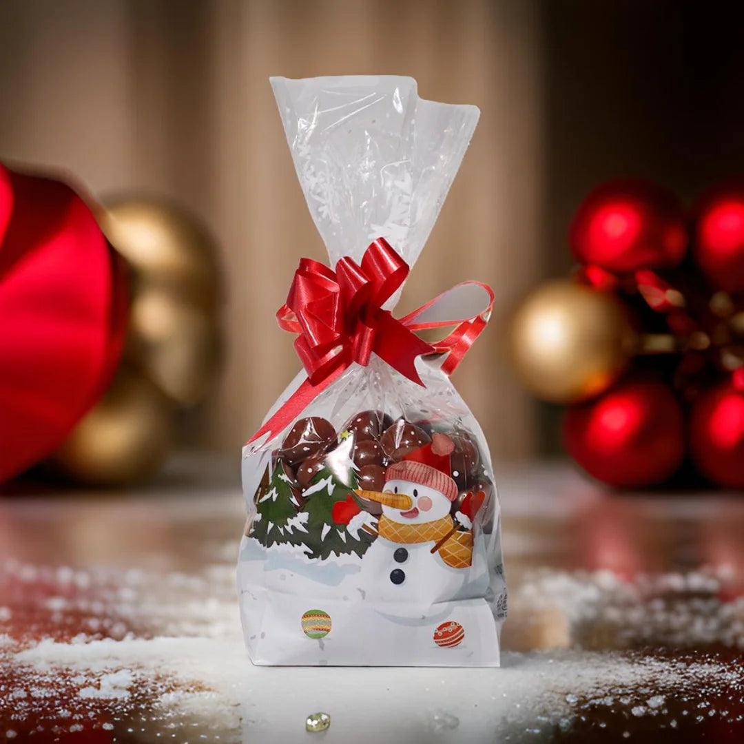 Yılbaşı Özel Hediyelik Poşette Chocolate Kaplı Hazelnut Dragee - 200 g